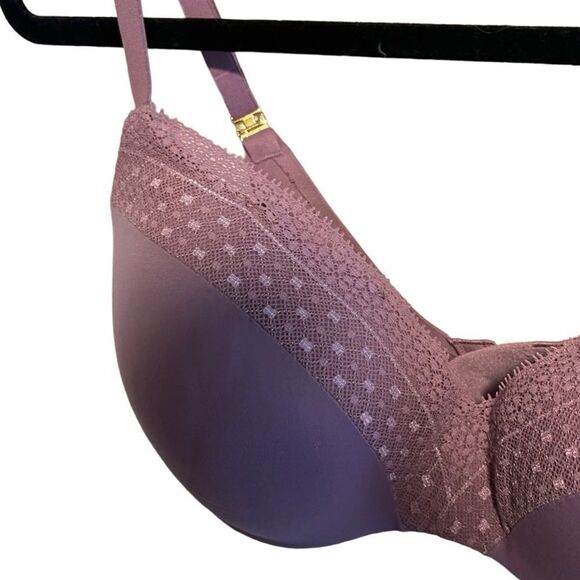 Victoria’s Secret- Lined Demi Bra in Mauve w Solid Lace Trim Underwire, 34DD - Picture 3 of 8